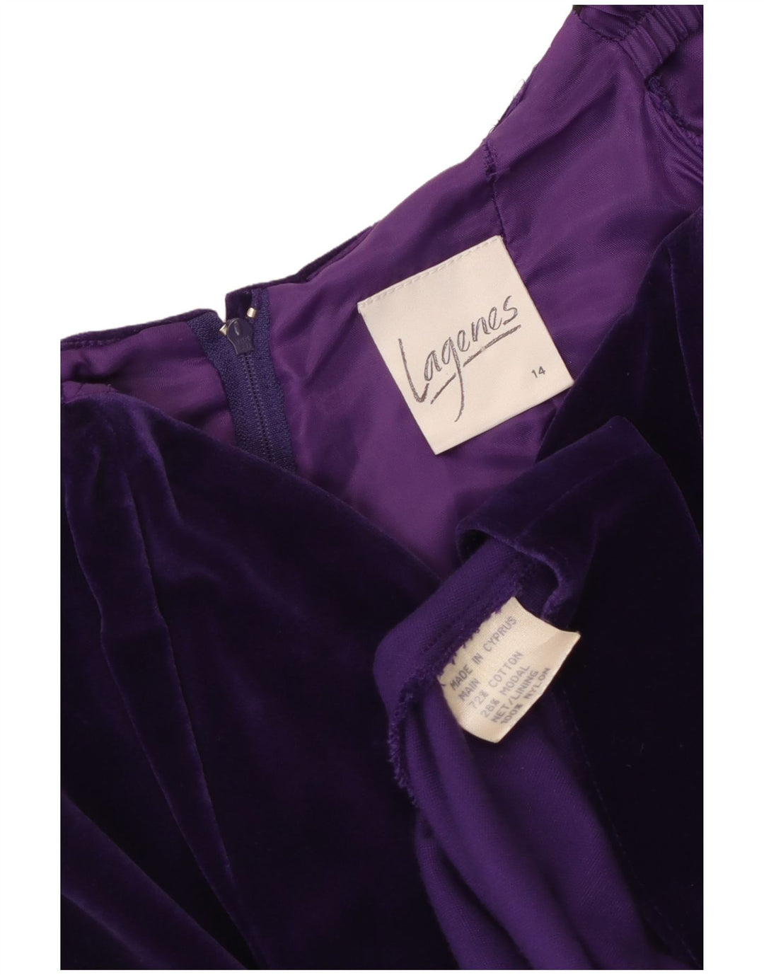 ВИНТАЖНОЕ женское бархатное платье с открытыми плечами, Великобритания 14, средний фиолетовый хлопок, хлопок