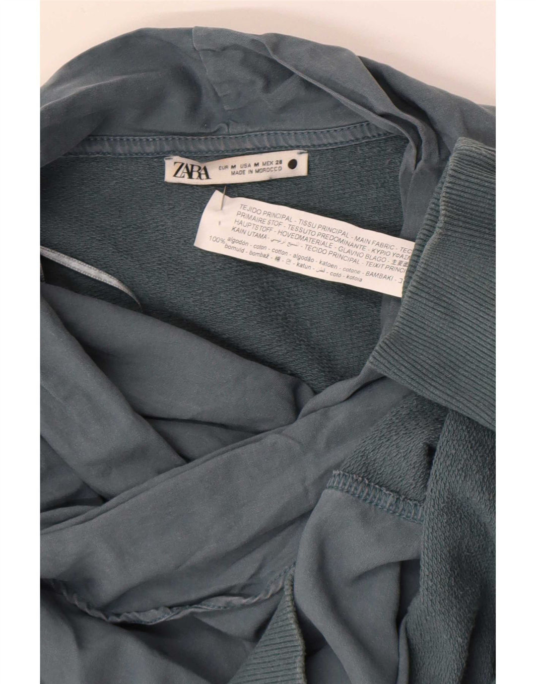 Женский джемпер оверсайз Zara UK 14, хлопковый средний серый цвет