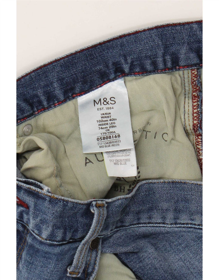 Мужские прямые джинсы Marks & Spencer W40 L29 синие, хлопок