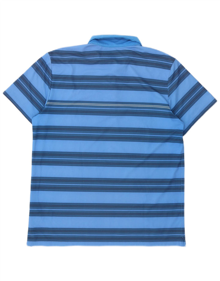 Мужская рубашка-поло Nike Dri Fit из полиэстера в большую синюю полоску