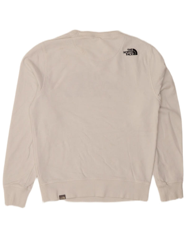 THE NORTH FACE Mens Graphic Sweatshirt Jumper Small White Cotton