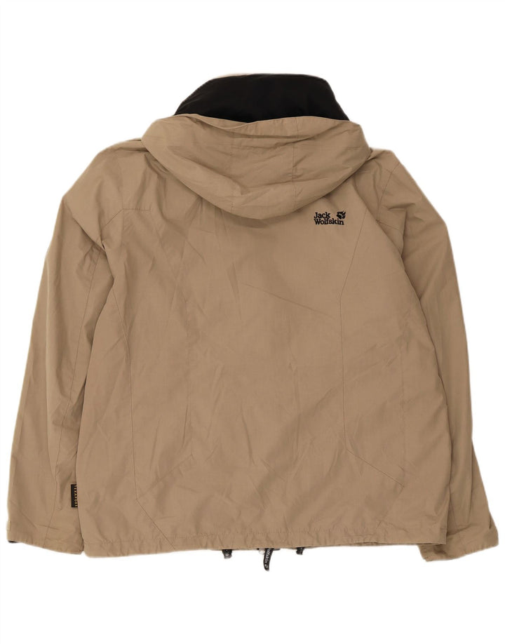 Мужская дождевик с капюшоном Jack Wolfskin UK 36/38, средний бежевый полиэстер