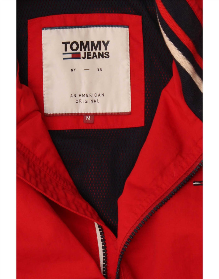 Мужская куртка-бомбер Tommy Hilfiger UK 38, средний красный с цветными блоками