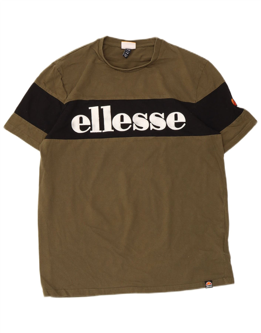 Мужская футболка Ellesse с рисунком, средний цвет, хаки, хлопок с цветными блоками