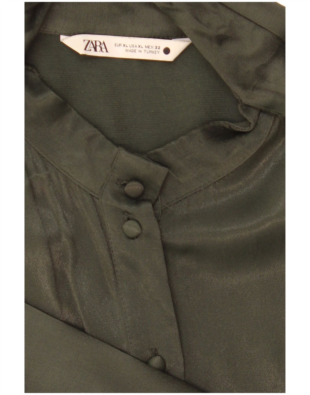 Женская блузка-рубашка Zara UK 18 XL, зеленая