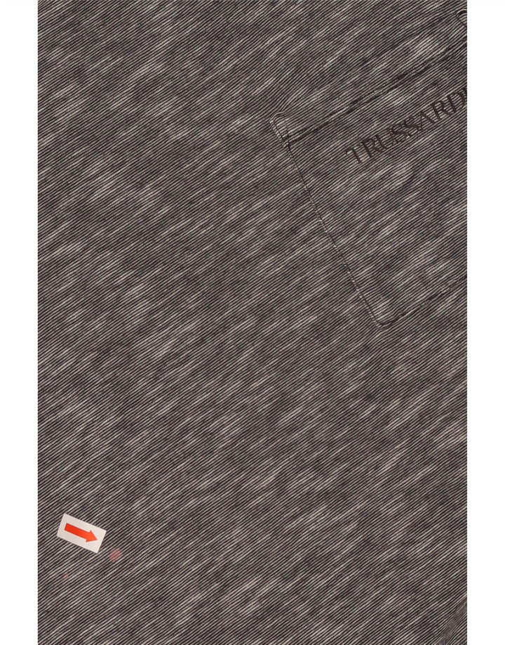 TRUSSARDI Мужская футболка маленького размера из хлопка с крапинками серого цвета