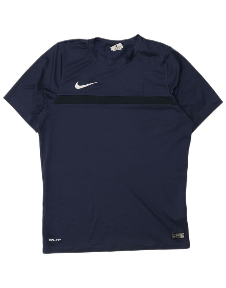 Мужская футболка Nike Dri Fit среднего размера, темно-синий, полиэстер