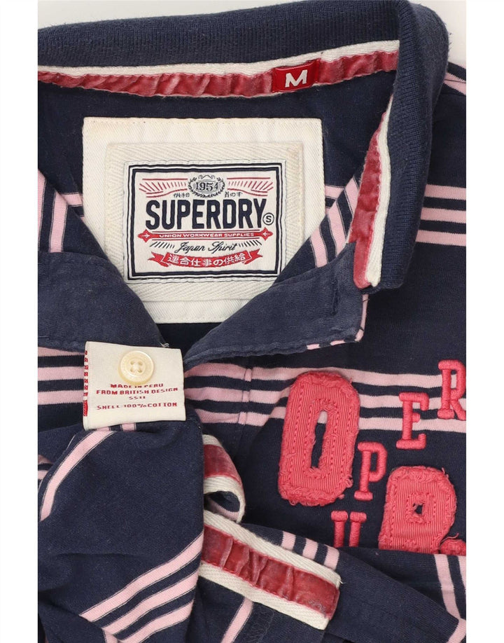 Мужская рубашка поло Superdry с рисунком, темно-синяя полоска, хлопок среднего размера