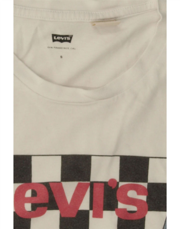 LEVI'S Mens Graphic T-Shirt Top Small White Cotton Vintage Levi's and Second-Hand Levi's from Messina Hembry 