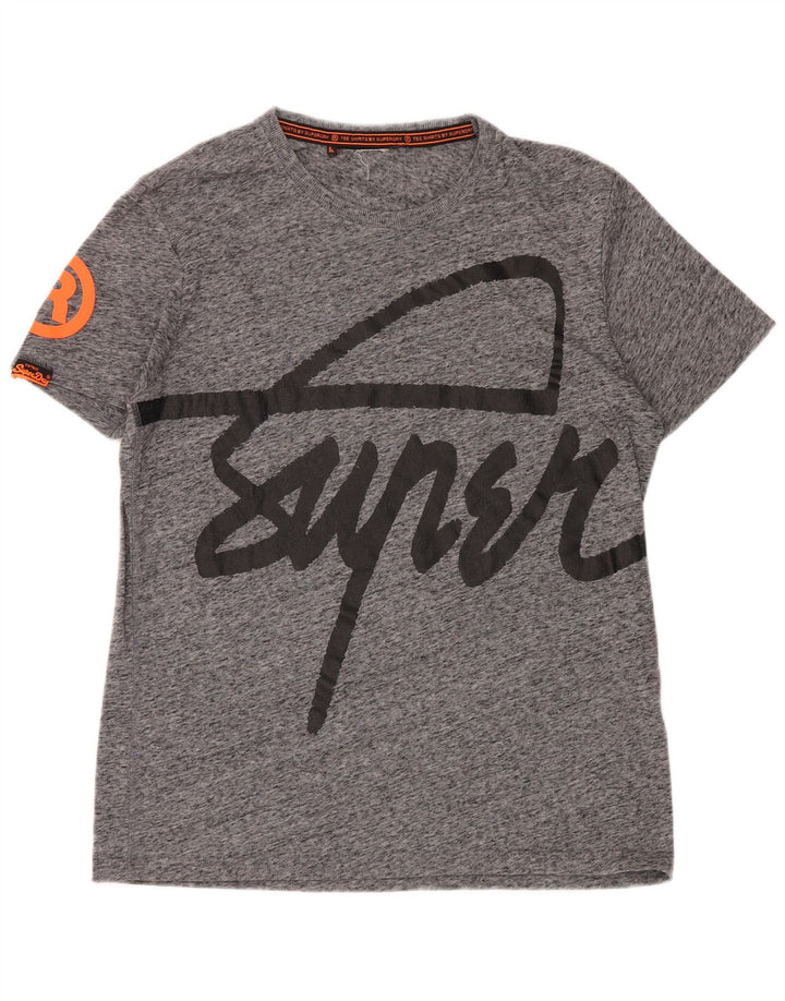SUPERDRY Мужская футболка с рисунком 2XL серая в крапинку