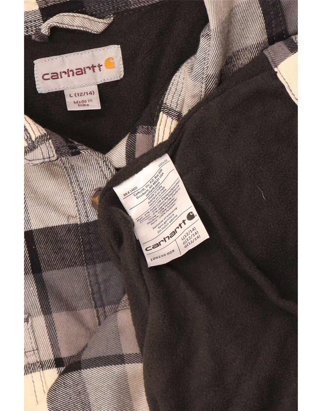 Женская фланелевая рубашка Carhartt Lumberjack, размер США 12/14, большая разноцветная клетка