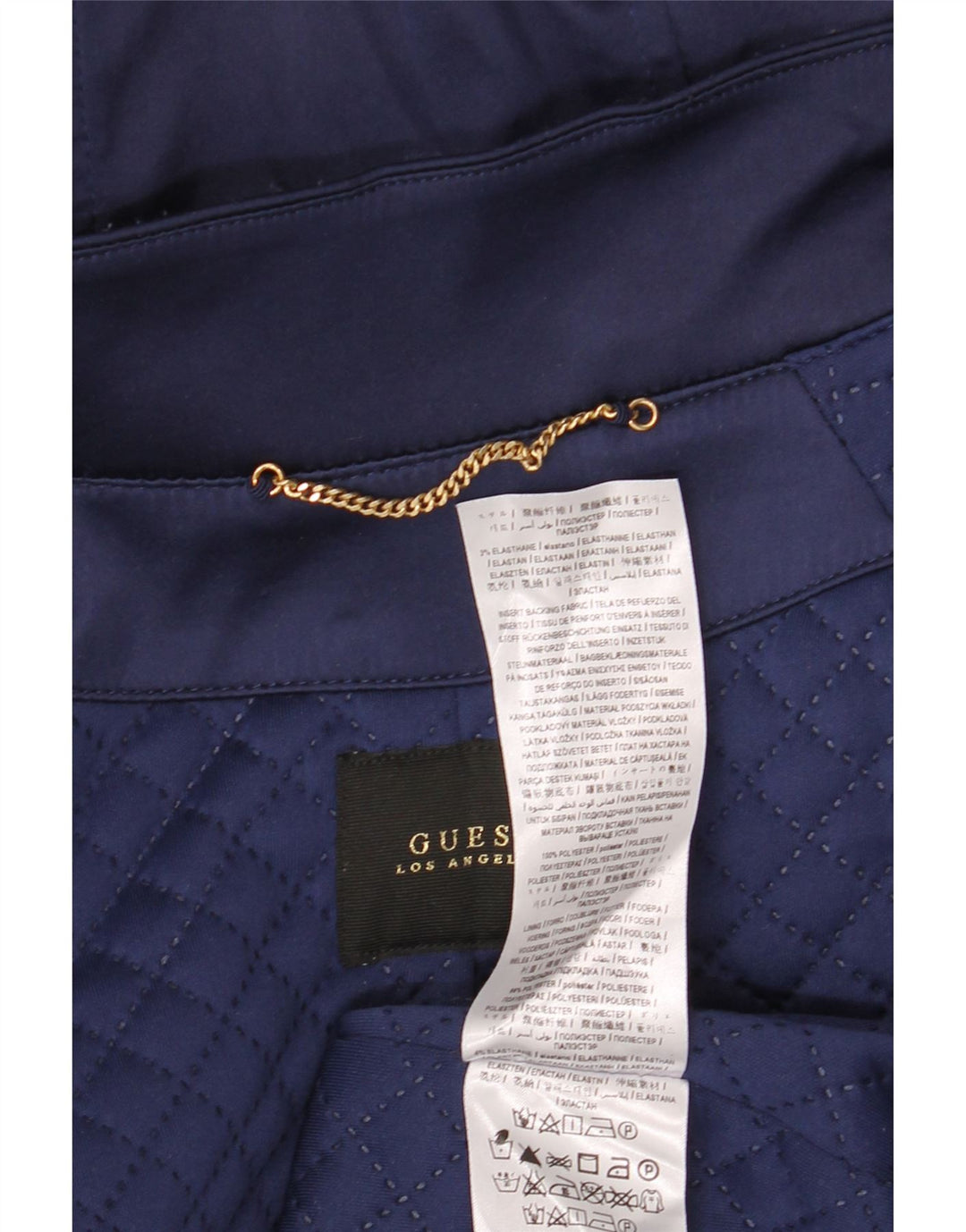 GUESS Женская парка оверсайз с капюшоном UK 12 Medium Navy Blue