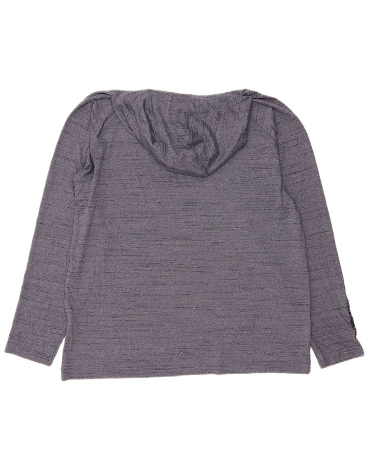 Мужской топ с капюшоном UNDER ARMOR Heat Gear, длинный рукав, большой, темно-синий, в крапинку