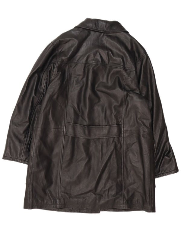 Винтажное женское двубортное пальто оверсайз IT 42 Medium Black