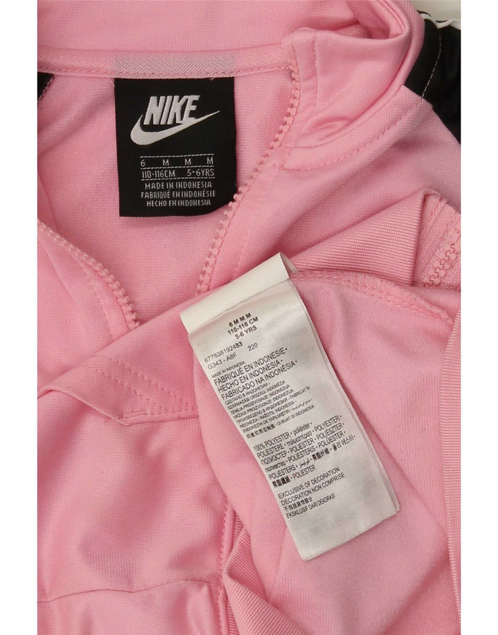 Спортивный костюм Nike для девочек, верхняя куртка, 5–6 лет, средний розовый цвет, полиэстер с цветными блоками