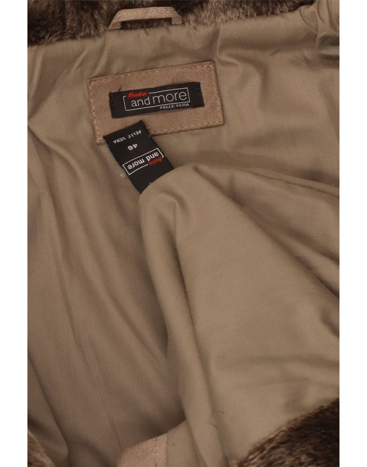 Женская замшевая куртка с капюшоном Bata and More IT 46, большая, бежевая кожа