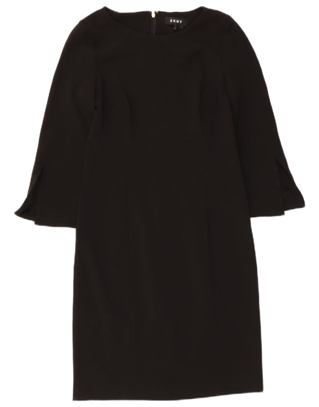 Женское платье-футляр Dkny с рукавом 3/4, США 2 XS, черный полиэстер