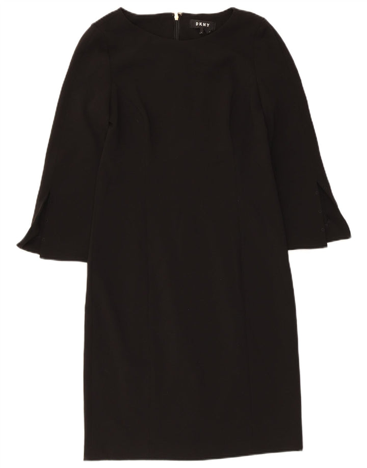 Женское платье-футляр Dkny с рукавом 3/4, США 2 XS, черный полиэстер