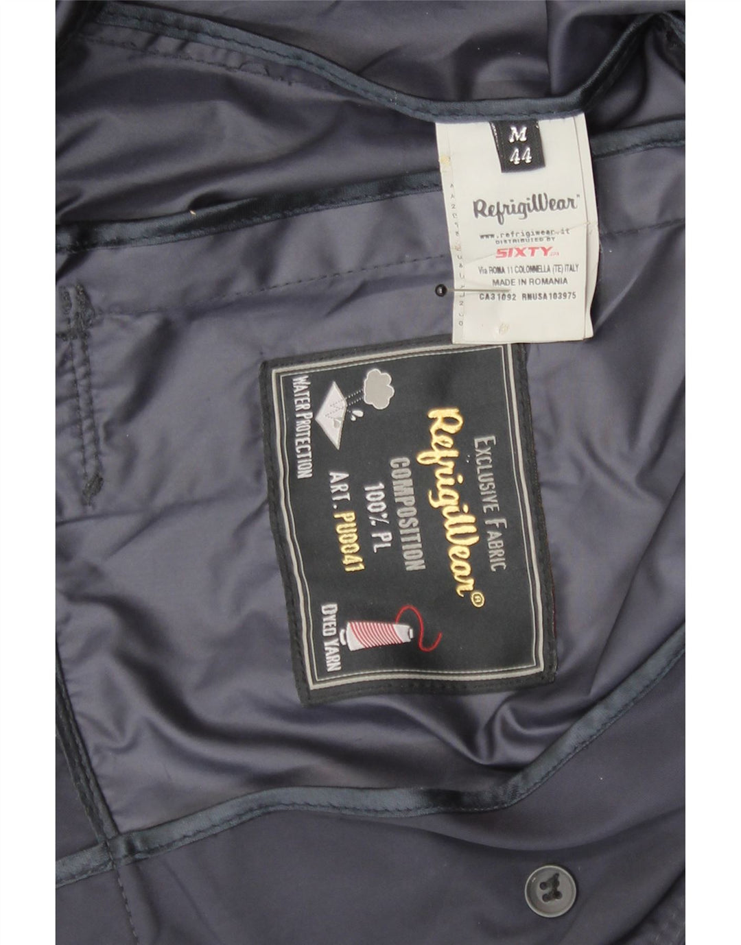 Короткий женский тренч Refrigiwear UK 14, средний темно-синий, полиэстер