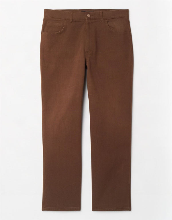 Мужские прямые повседневные брюки Zara EU 46 XL W36 L31 коричневые с рисунком «елочка»
