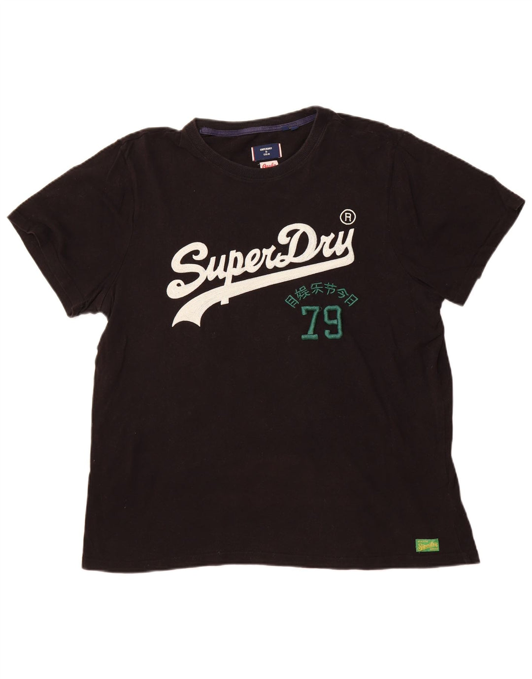 SUPERDRY Мужская футболка с рисунком, топ 2XL, черный хлопок