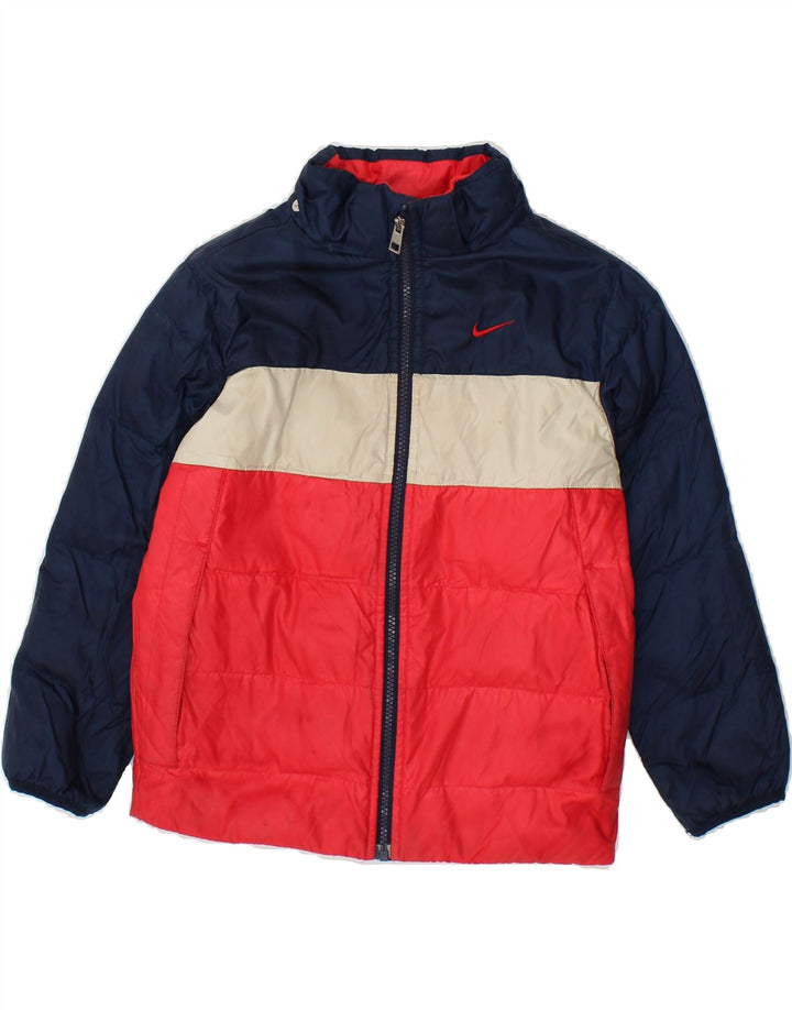 NIKE Boys Padded Jacket 5-6 Years Red Colourblock Polyester Vintage Nike and Second-Hand Nike from Messina Hembry 