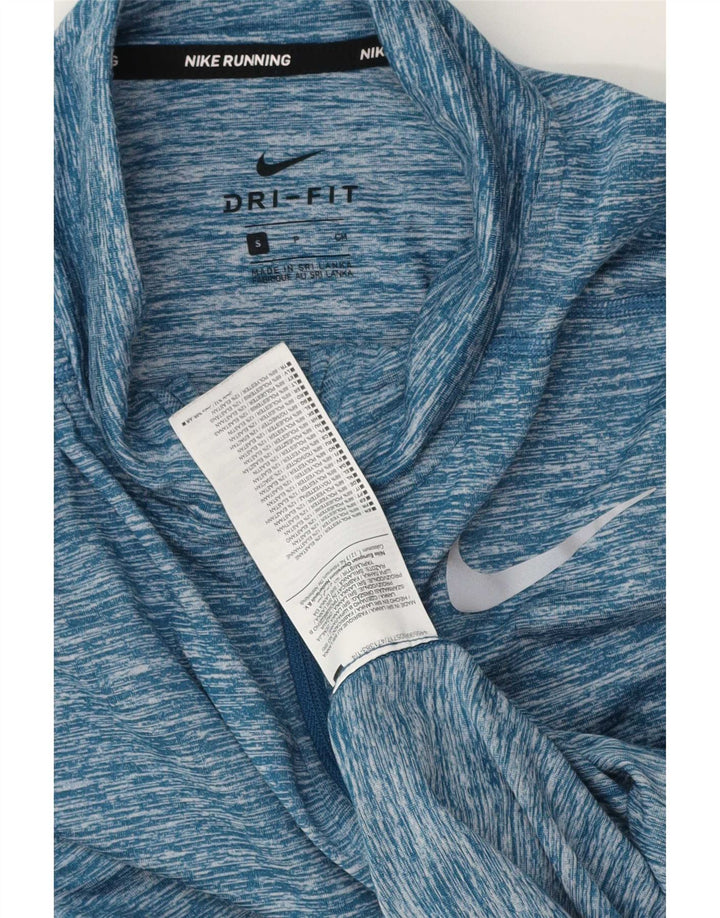 Мужской пуловер с воротником на молнии Nike Dri Fit, маленький синий в крапинку