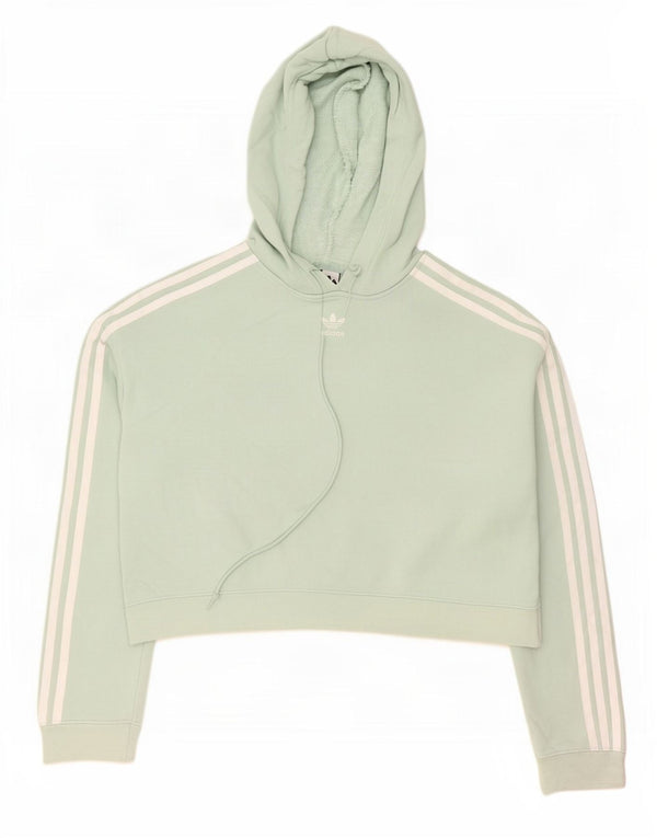Женский укороченный джемпер с капюшоном Adidas Oversized UK 6 XS, зеленый хлопок