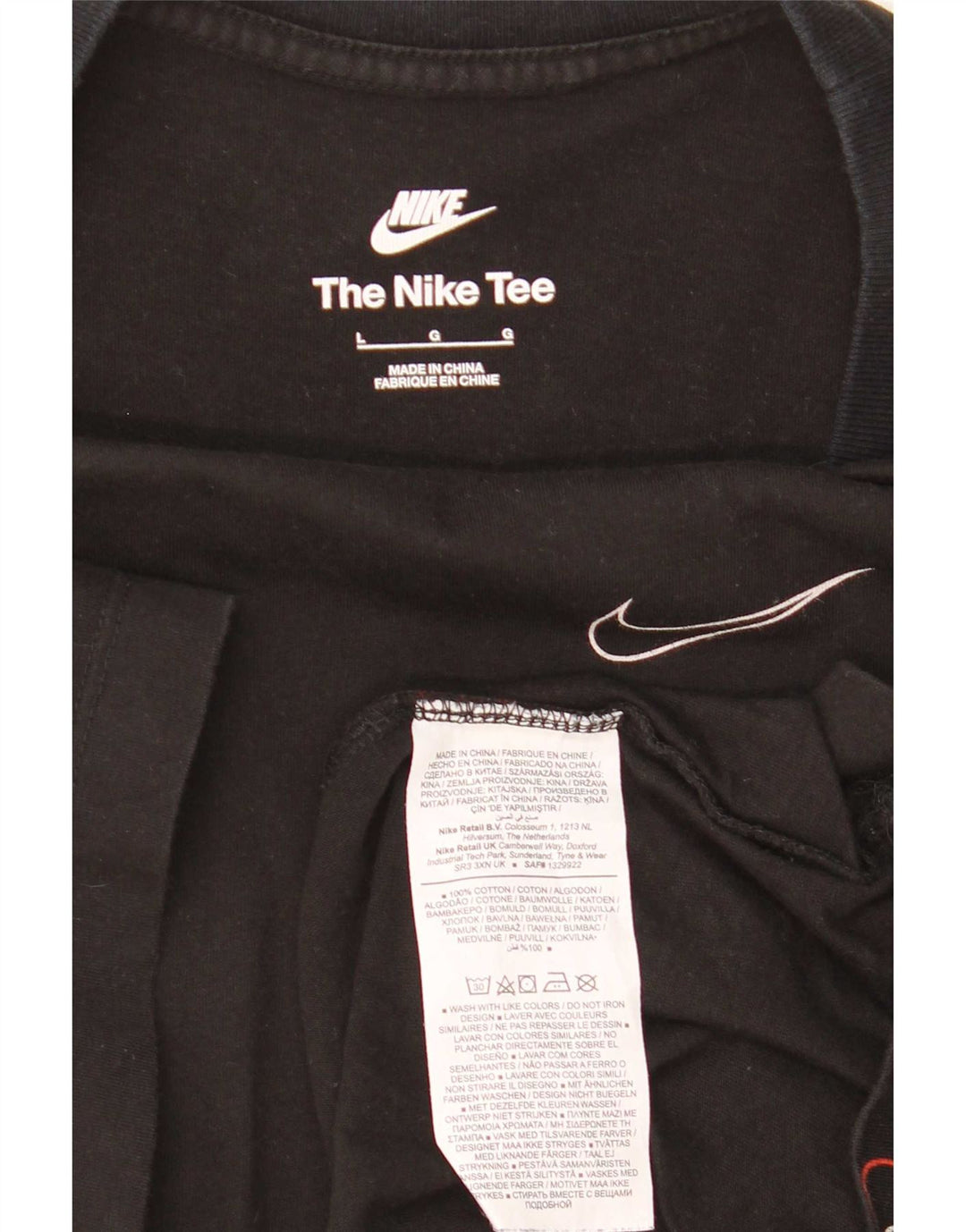 Мужская футболка с рисунком Nike, большой черный хлопок