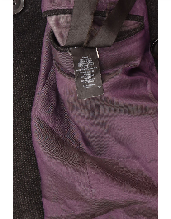 Мужское полупальто Marks & Spencer UK 38, средний черный, шерсть