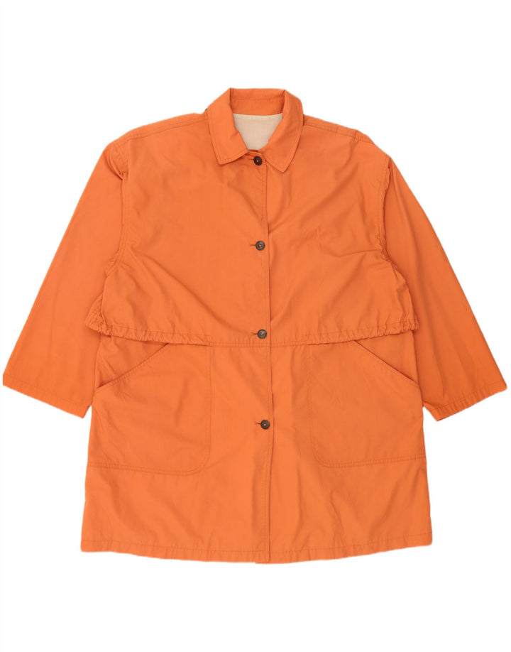 Винтажный женский плащ UK 18 XL, оранжевый полиэстер