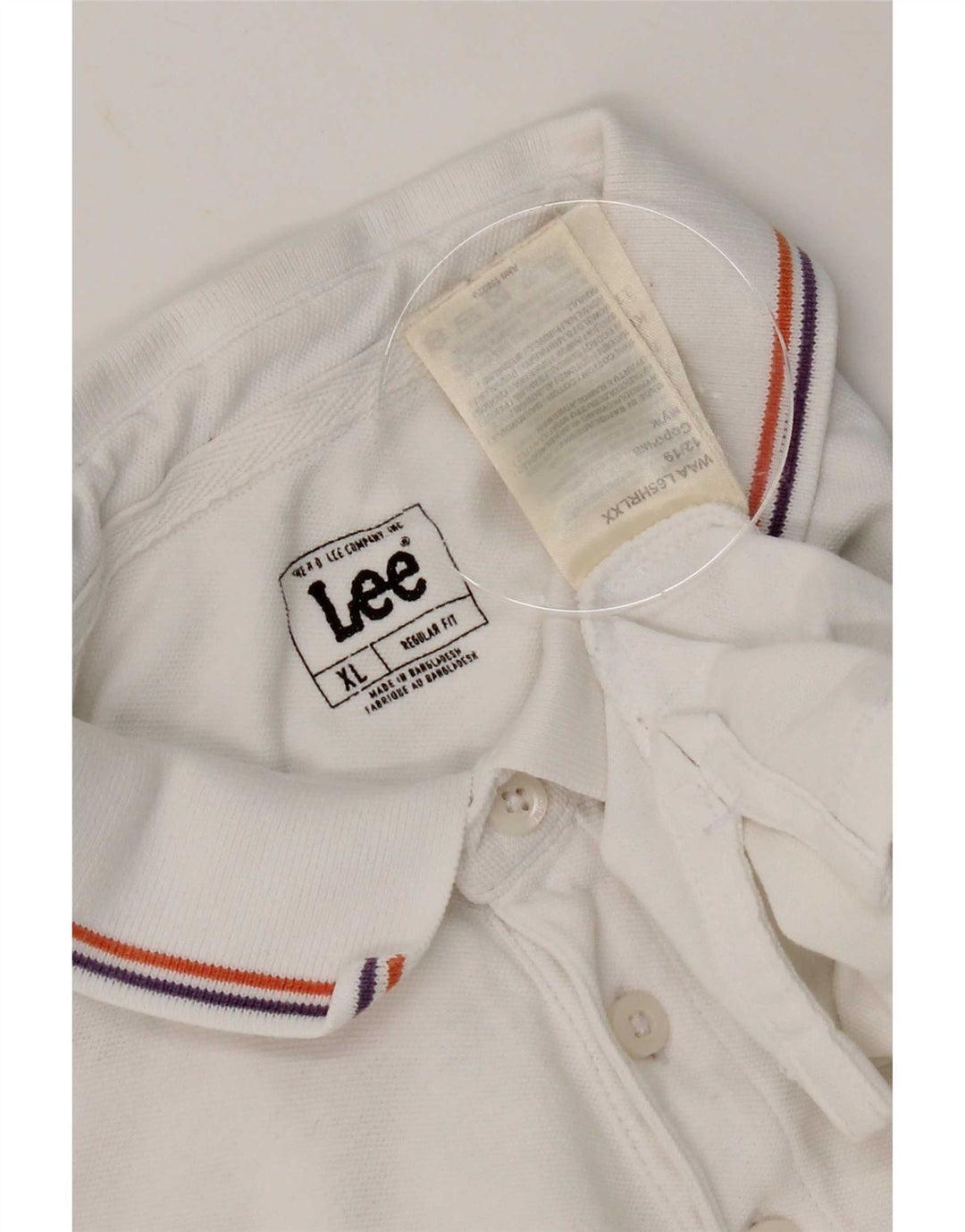 Мужская рубашка поло Lee Regular Fit XL, белый хлопок