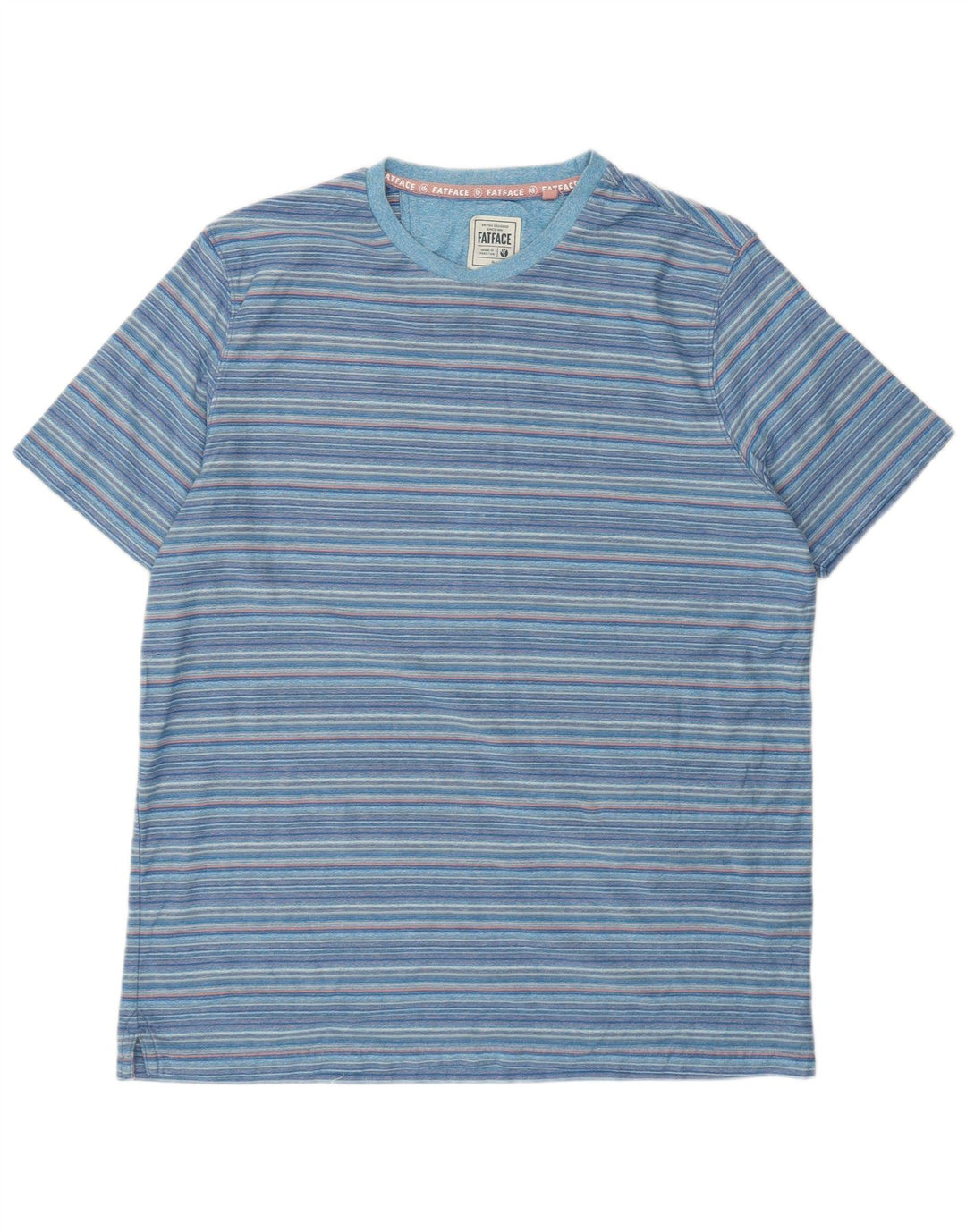 Мужская футболка Fat Face Top XL из хлопка в синюю полоску