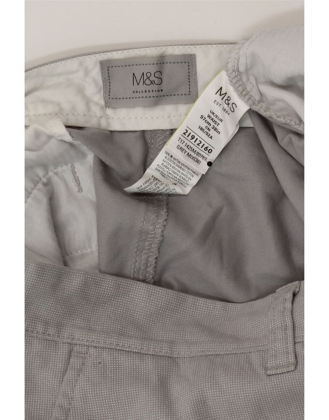 Мужские шорты чинос Marks & Spencer W38 XL серые, хлопок