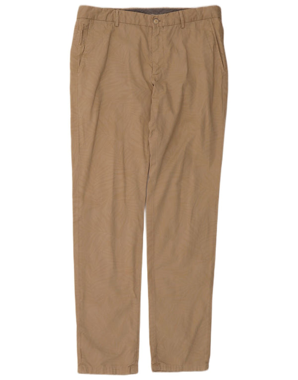 Мужские брюки-чиносы Massimo Dutti Slim Fit EU 44, большие W34 L34, бежевые с цветочным принтом