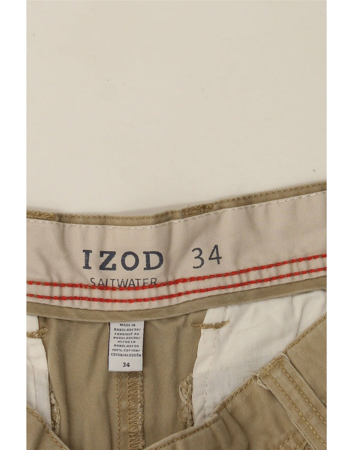 IZOD Мужские шорты-карго для соленой воды W34, большие, бежевые, хлопок