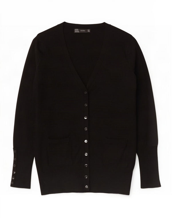 Женский кардиган Zara UK 14, большой черный вискоза