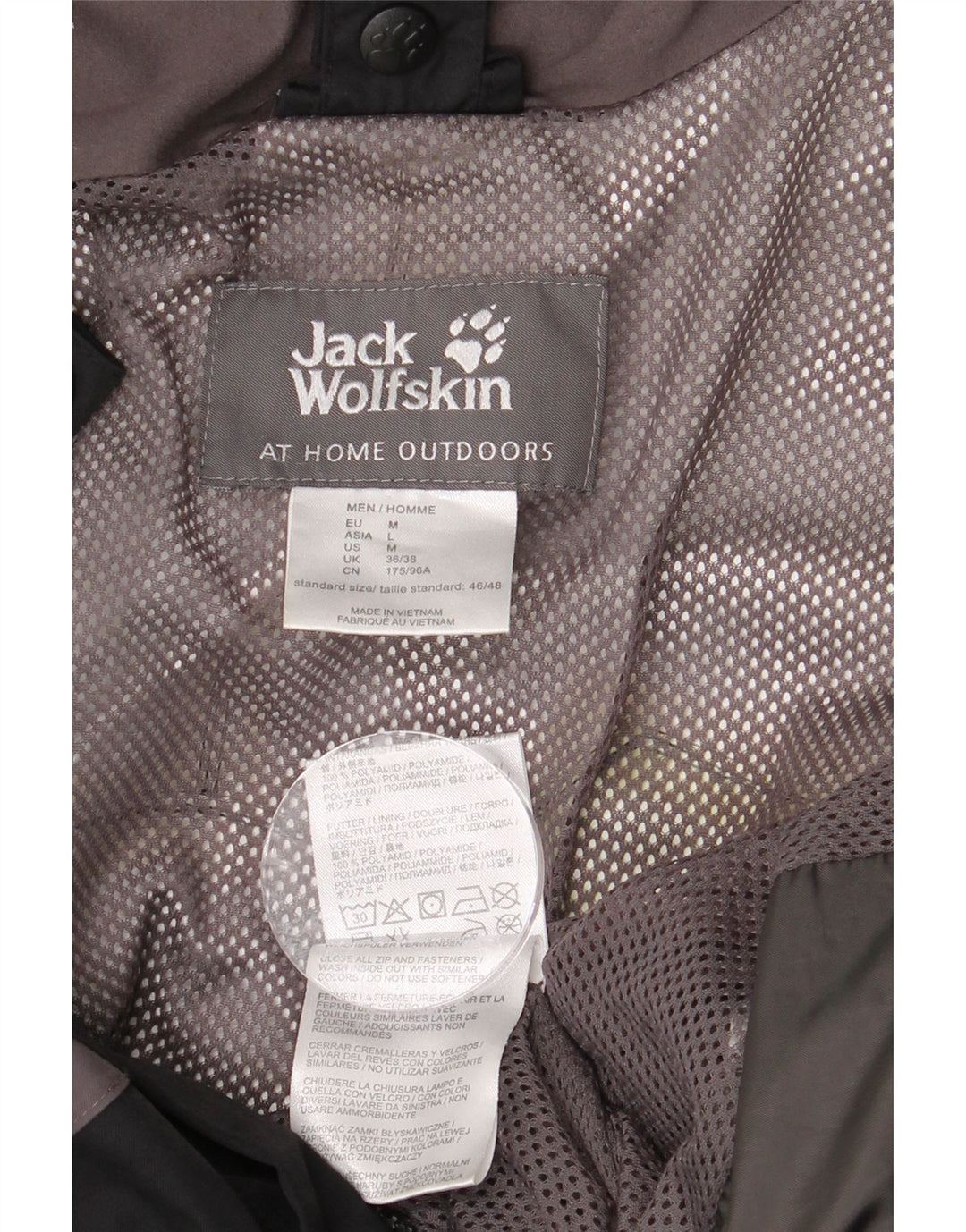 Мужская куртка-дождевик JACK WOLFSKIN с капюшоном, Великобритания 36/38, средний черный с цветными блоками