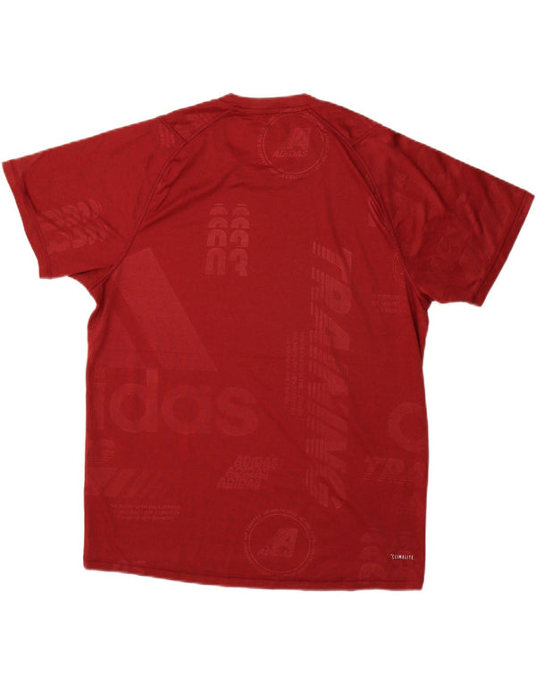 Мужская футболка ADIDAS Climalite с рисунком, большая, бордовая