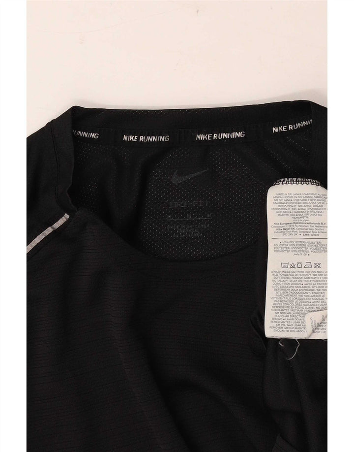 Мужская футболка Nike Dri Fit, средний черный полиэстер в тонкую полоску