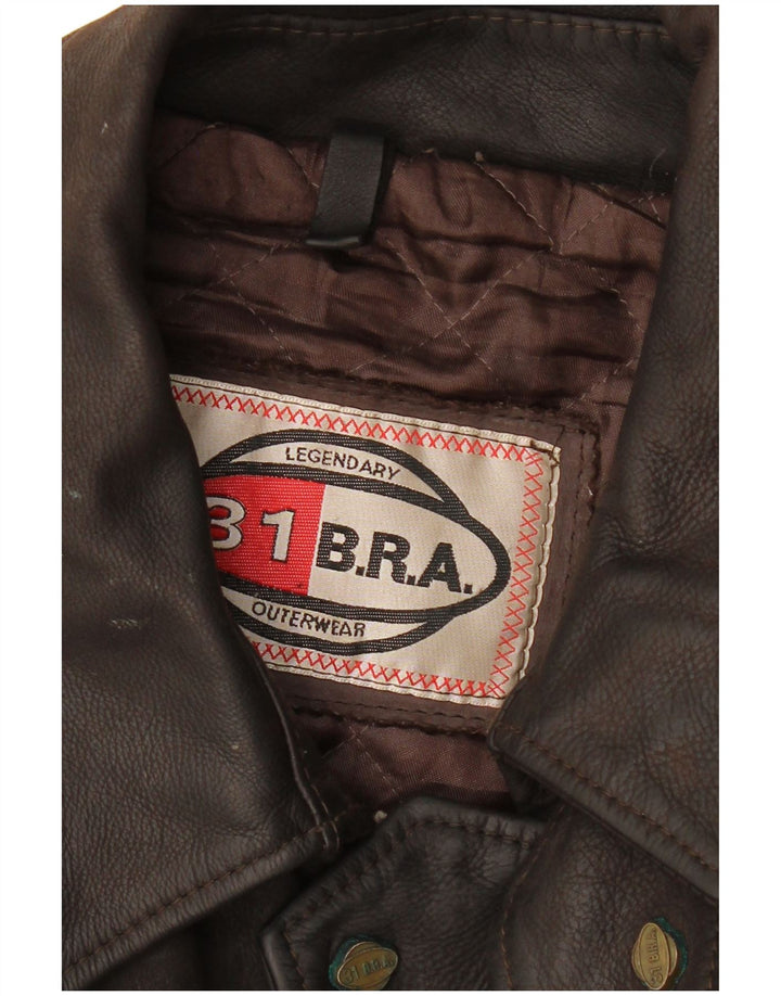 Мужская кожаная куртка VINTAGE UK 42 XL коричневая