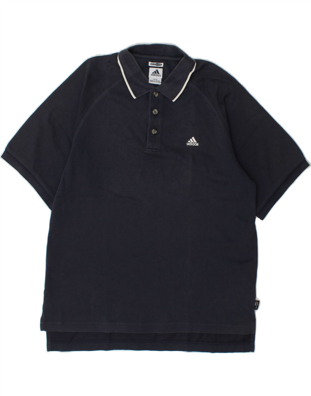 ADIDAS Mens Climalite Polo Shirt Medium Navy Blue Cotton Vintage Adidas and Second-Hand Adidas from Messina Hembry 