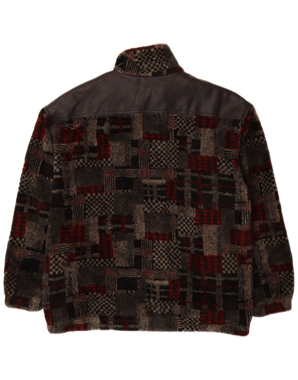 Мужская флисовая куртка VINTAGE UK 44 2XL серая в стиле пэчворк