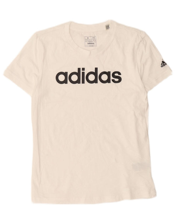 Женская футболка Adidas с графическим рисунком Top UK 12, средний белый хлопок