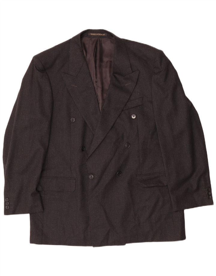 Мужской двубортный пиджак Marks & Spencer UK 44 XL, новый шерстяной серый цвет