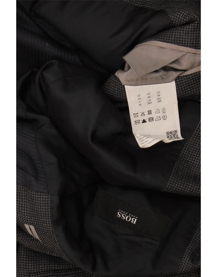 Мужской пиджак Hugo Boss на 2 пуговицах, ЕС 48, средний серый, шерстяной