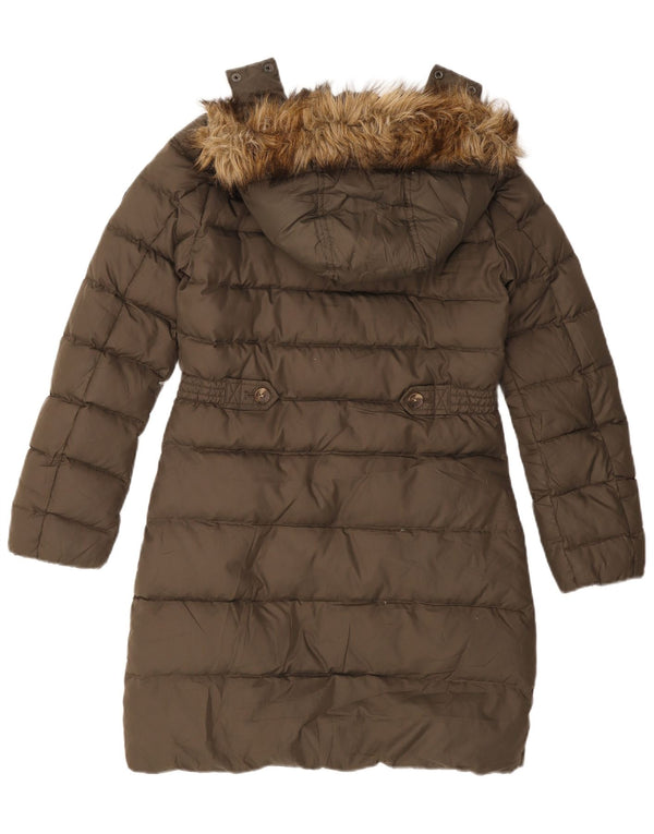 Женское стеганое пальто с капюшоном Tommy Hilfiger UK 10, маленький цвет хаки, полиэстер