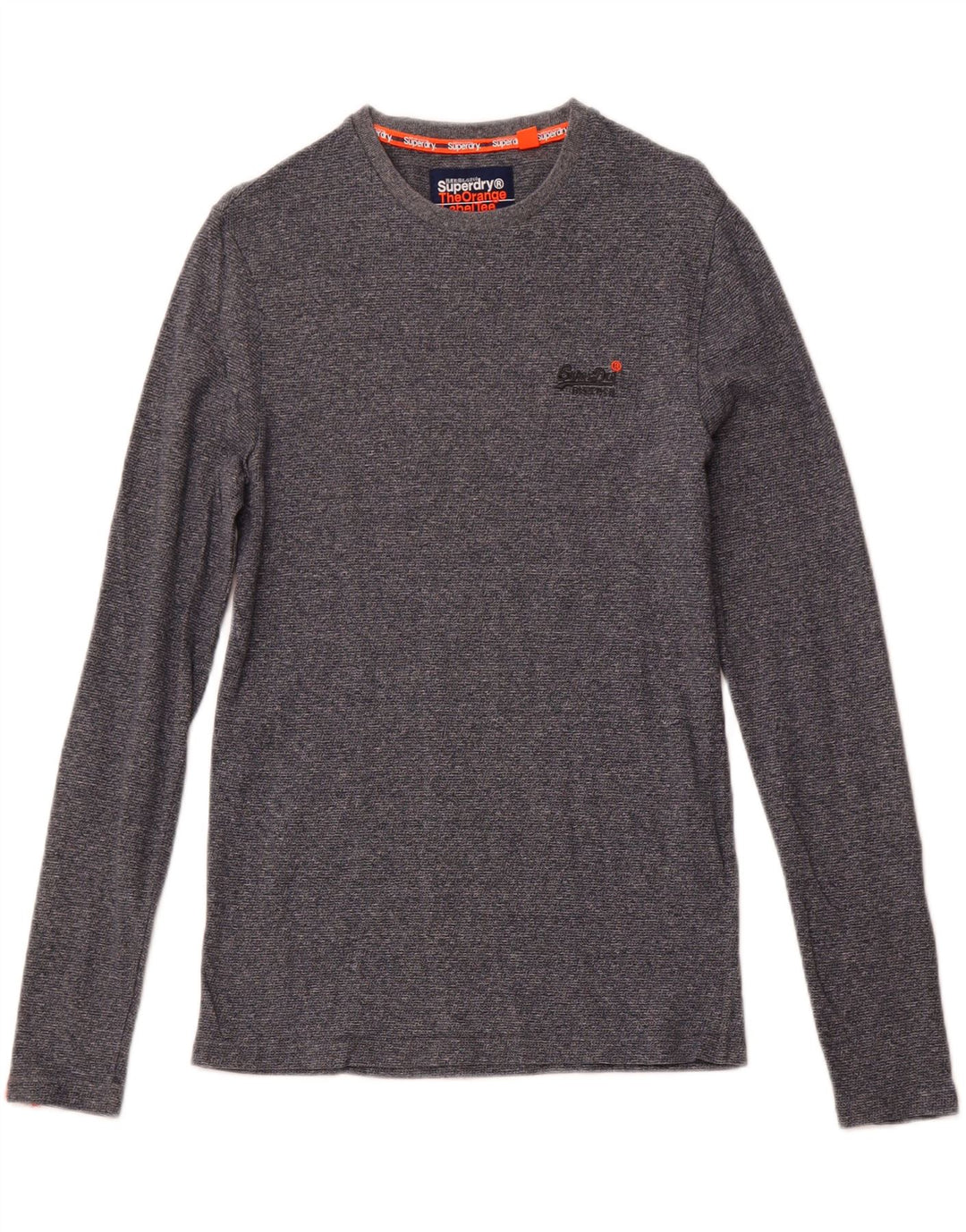 SUPERDRY Мужской топ с длинным рукавом, маленький темно-синий, крапчатый, хлопок