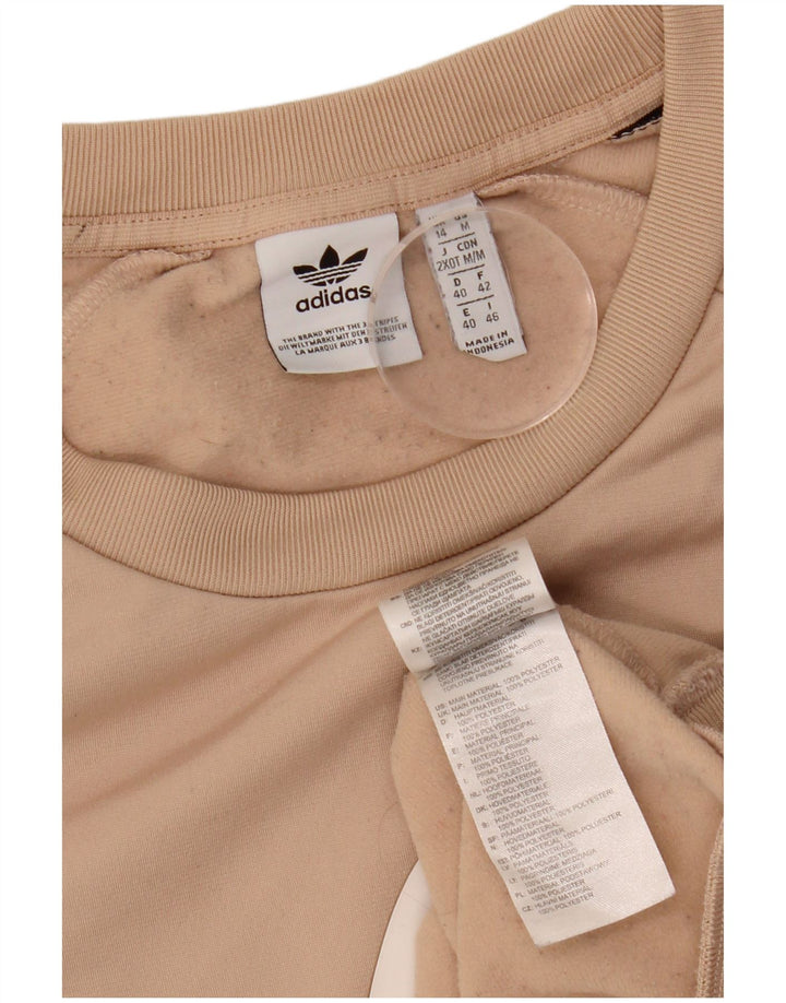 Женский свитер с рисунком Adidas UK 14, большой, бежевый, полиэстер