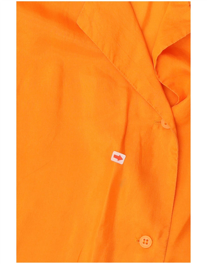 Винтажная женская блузка-рубашка без рукавов UK 14, средний оранжевый цвет